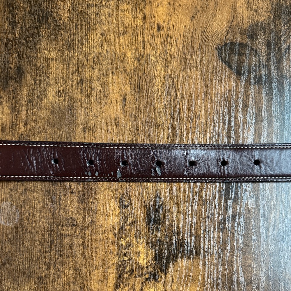 Tommy Hilfiger Genuine Leather Black Brown Reversible Belt Size 30-32 - Picture 7 of 15